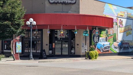 Street view of the Red Raccoon Games store front located at 309 N. Main Street in Bloomington, IL