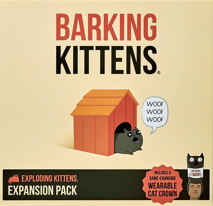 Box art of Exploding Kittens: Barking Kittens