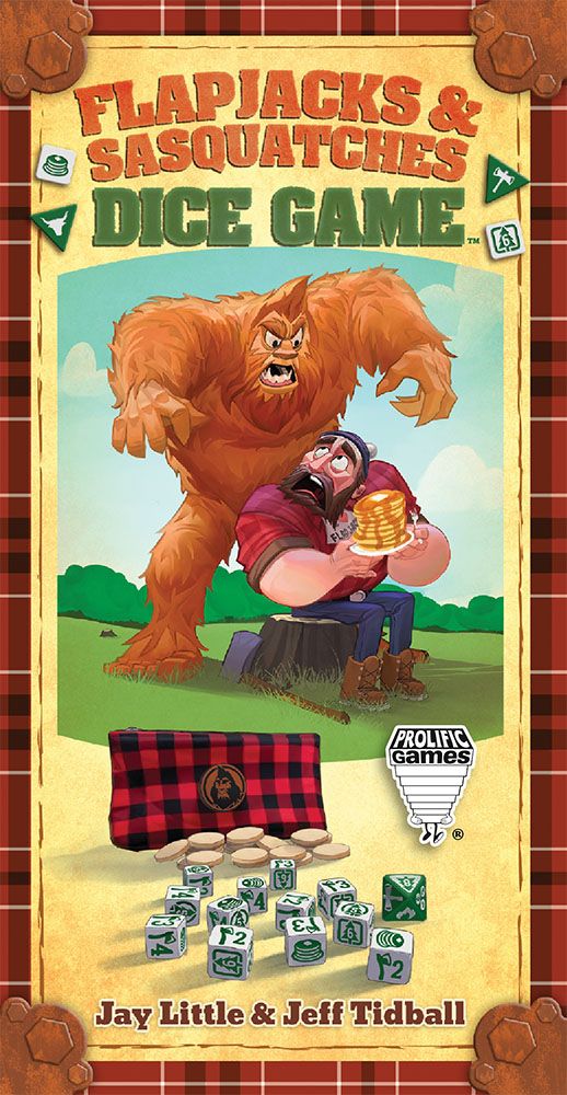 Box art of Flapjacks & Sasquatches Dice Game
